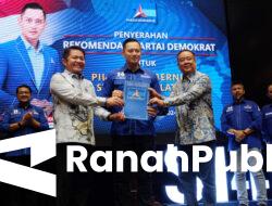 AHY Restui Cagub Sumsel Herman Deru dan Cik Ujang serta Cagub Maluku Murad Ismail dan Michael Wattimena