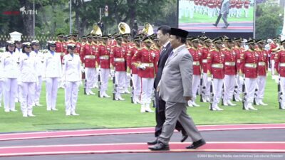 Presiden Prabowo Sambut Hangat Kunjungan PM Singapura Lawrence Wong di Istana Merdeka